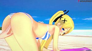 Marie Rose en bikini chupando duro en la playa Fantasyking3 DOA