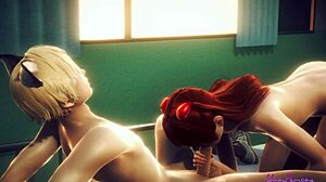 Evangelion asuka femboy oyununda döl yutmaya hazır