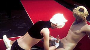 Yaoi femboy Alan får håndjob i vild gay spil