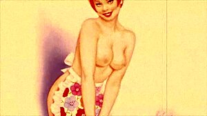 Vintage erotiske tegninger med retro anime stil