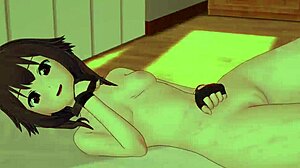 Megumin forró sportos ruhában készen a baszásra 3D hentai-ben