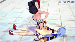 Amari Aquamarine、Kaguya Nanbu、Suzuka-Hime 激烈女同性恋扶她性爱