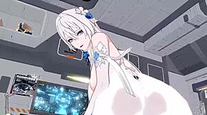 Contrastul ochiului spațial profund cu Geng Chen călărind deasupra. Animația 3D doujin surprinde cu setul de haine în cinci piese.