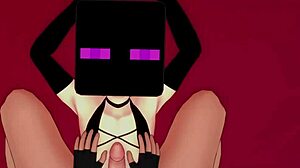 Yo, Enderwoman i Minecraft rockar hentai 3D baddräkt för lite kul!