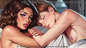 Latinská nevlastná mama zvádza tínedžerov na skupinový blowjob