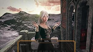 Fut o tipă fierbinte cu țâțe mari în turnul castelului. Rochia ei drăguță declanșează acțiune 3D sălbatică!