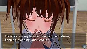 Карин прячется под столом в школьном блейзере. Такой хитрый оральный момент в этом 3D мультике!