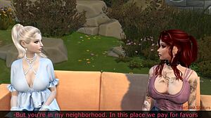 レズビアンの屋外シザリング、熱くてすぐイキそう