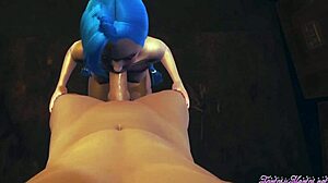 Jag provade League of Legends Jinx kuk i 3D POV okänd manga