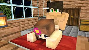 สาวที่ชอบชวนมาบ้านหลังเลิกเรียนแอนิเมชัน Minecraft ท่าด็อกกี้