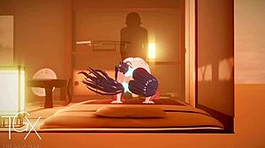 Yo, check deze anime hentai game met Mita die neukt in wilde posities