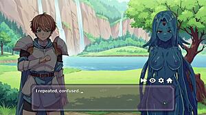 Elfa com peitos grandes em aventura fantasia Isekai hentai crônicas do jogo