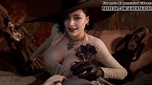 ريسيدينت إيفل ليدي ديميتريسكو في كوسبلاي تخنك مع طابع هينتاي غير محظور. زيها الفانتازي يضيف سحر بري.