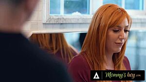 男、仕事前にスタックされた赤毛MILFローレン・フィリップスが俺を激しく騎乗