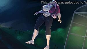 Big Lemonfont Animatie Ramt Roodharige in Futanari Actie