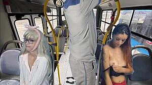 Dělník vytáhne ptáka a mele na ženy v přeplněném veřejném autobusu