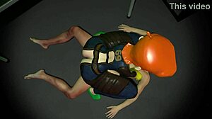 덱스터의 엄마가 볼트 69 폴아웃 패러디 씬에서 세게 타.