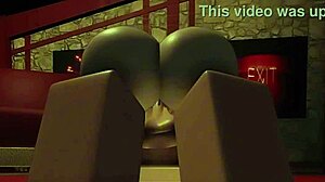 สาวโรบล็อกซ์นมโต โดนแตกในหีหลายน้ำในอนิเมะ 3D