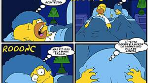 Historia cómica picante parodia con Simpsons y acción de poli travieso