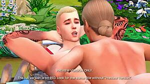 Излежава се гола на слънце в 3D Sims предварителна версия