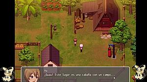 Hentai Oyunu Kırsal Hayatım - Evde banyo casusluğu, Herrera'nın göğüslerini görme bölüm 4