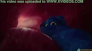 Raposa laranja enlouquece em ação oral furry