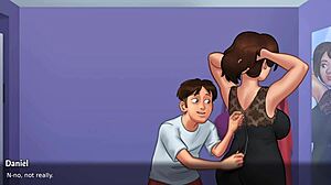 스텝맘 밀프가 서머타임 사가에서 스팀한 마사지를 즐겨