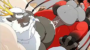 Kompilácia animácií Beartouma 0517 s intenzívnymi gay análovými scénami