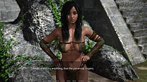 Голяма путка колумбийска ебони MILF показва колекцията си