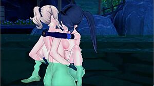 Футанари Джин лижет киску перед тем, как долбить Мону раком с огромным членом в Genshin Impact Хентай.