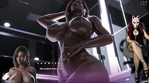 Apocalust Ep 14 - Milf ebony obraznică se joacă masturbându-se în scena fierbinte de duș