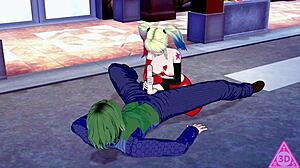 הרלי קווין הנטאי מציצה ומציצה ביד עושה אותי חרמן 😈