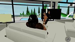สาวพลาสติกหนาๆ โดนเย็ดหนักแล้วแตกใน Roblox Brookhaven
