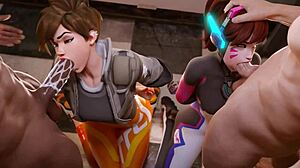 刚抓到的2024年7月4日周R34亮点，蒂法和D.Va疯狂口交和肛交。