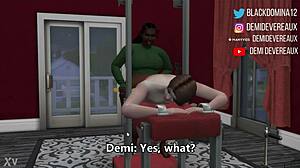 Ebony dominatrix šľahá a análneje kurvu v divokej interrasovej hre?