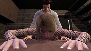 Най-добрата приятелка на гаджето ми жадува за първия си голям кур в 3D хентай