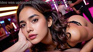 Frække latina babes giver pov blowjobs i natklub trekant