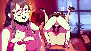 Filles hentai partagent grosse bite en trio chaud et humide