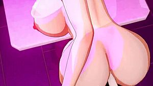 Tetas gigantes de Akane Nanao rebotan salvajes en hentai 3D