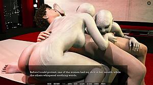 Hardcore Vierer mit drei geilen großtittigen Mädchen in 3D Action