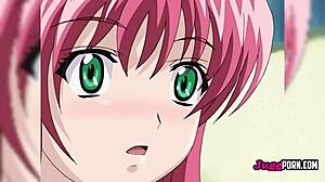 Seksi spremljevalka z rožnatimi lasmi jo trdo svrdla učitelj