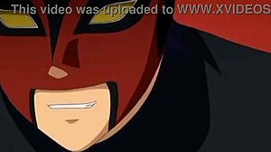 Hentai girlfriend tied up and fucked hard by masked man in anal action