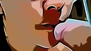 Kartun - pelatih cuti setuju keluar dengan PROFESOR untuk duit dan DIA pancut dalam mulutnya