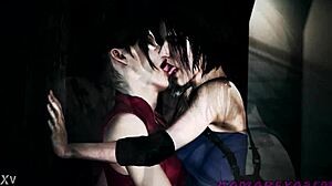 Resident Evil Claire és Jill animált SFM csókban