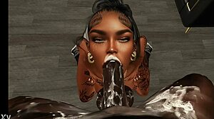 Lin Jordan geeft slordige blowjob in deel 2, hem afmakend