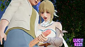 我倾尽全力取悦女Genshin Impact cosplayer昨晚