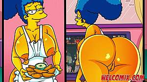 ว้าว! เพื่อนเย็ดแม่บ้านขณะเล่นเกมใน Simpsons Porn