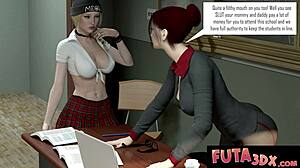 مدرسة فوتا أحمر الشعر بعمود ضخم تضرب الطالبة في الزي الرسمي سكس