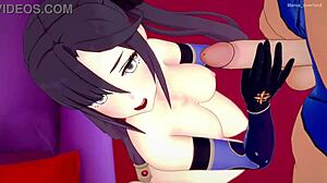 Η Mona Genshin σχεδιάζει καυτά χειροποίητα στο κρεβάτι του love hotel σε hentai