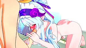 原神セックスカットシーン：アジア熟女中出しとフェラアクション